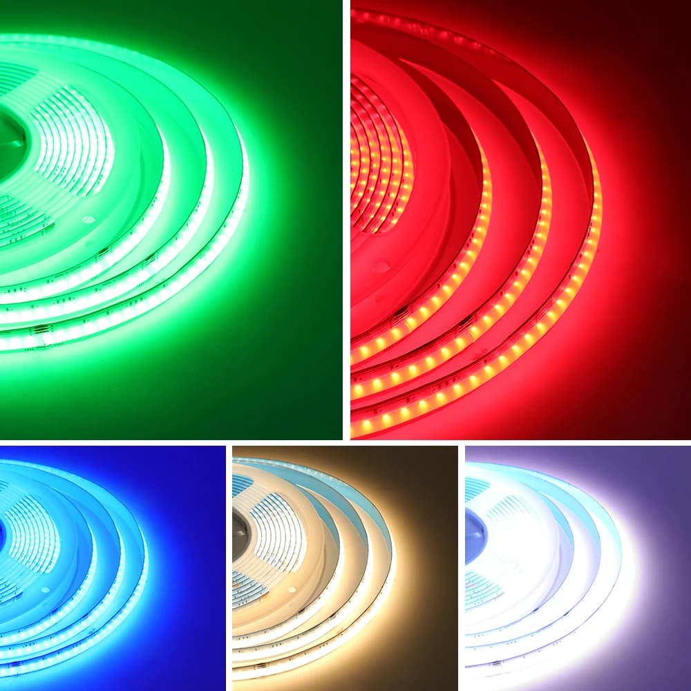 RGBCCT RGBW RGBWW RGB COB LED bande lumineuse 24V 840 784LED s/m haute densité bande Flexible réglab
