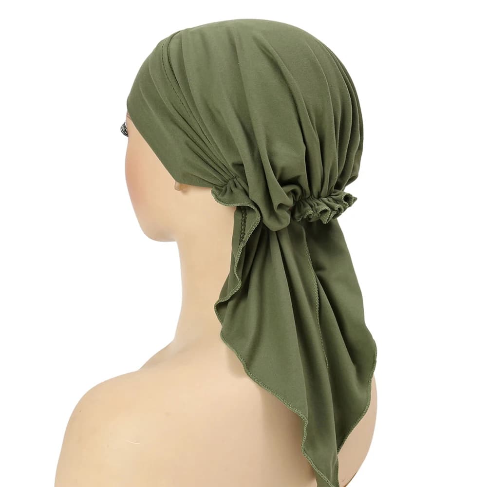 Bandeau de styliste pour femmes, solide, musulman, extensible, intérieur, Hijab, mode, Turban en Pol
