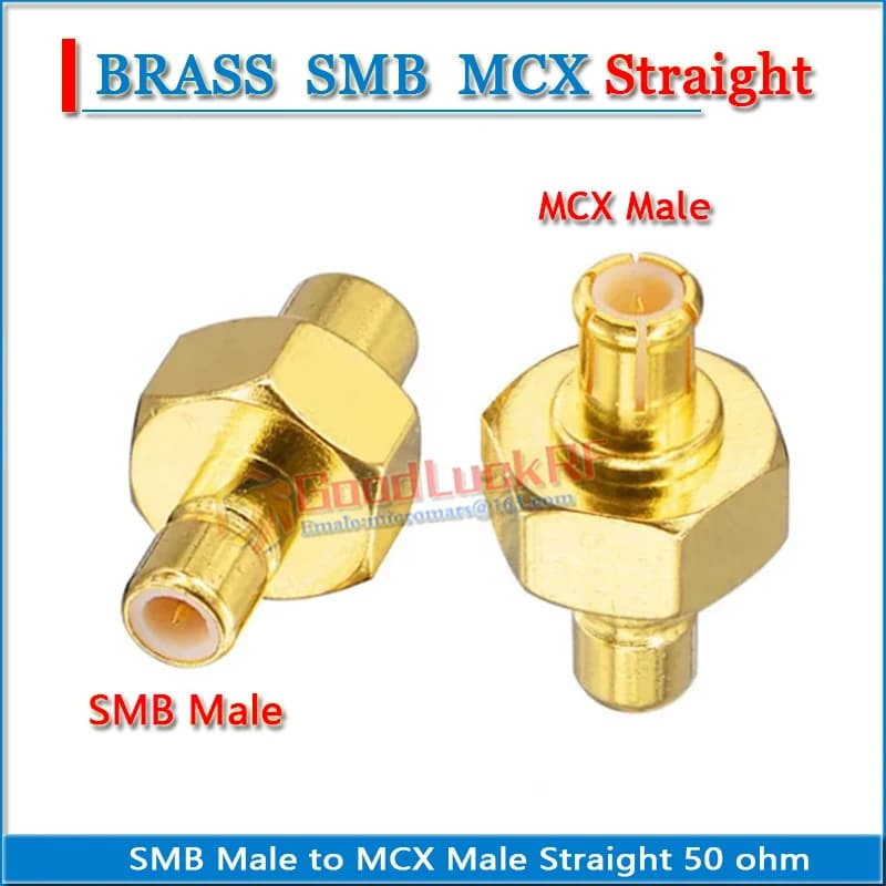 SMB mâle à MCX mâle droit plaqué or 50ohm MCX mâle à SMB mâle connecteur RF adaptateurs prise