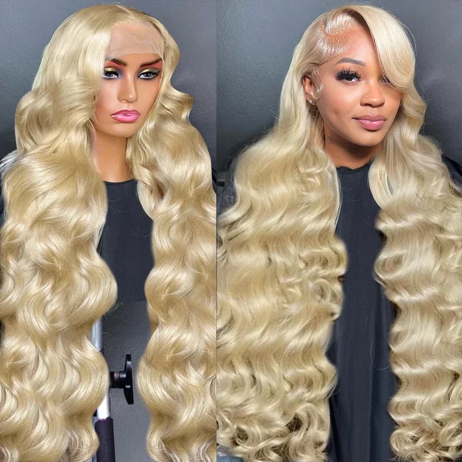 Perruque Lace Front Wig brésilienne naturelle, cheveux blonds, 13x4, 13x6, pre-plucked, transparent 