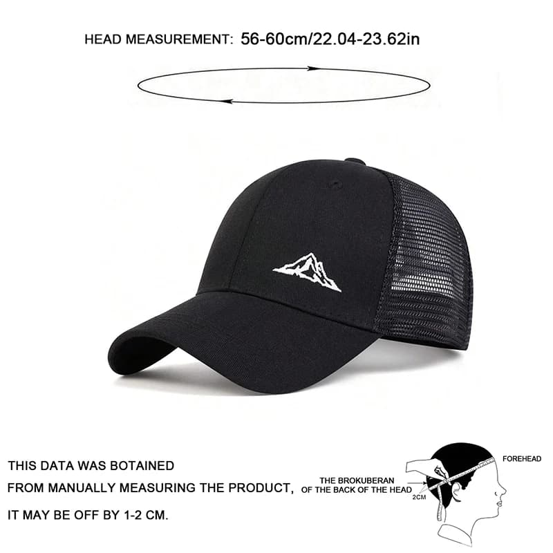 Casquettes de baseball brodées unisexes, filet de montagne, chapeaux décontractés réglables, chapeau