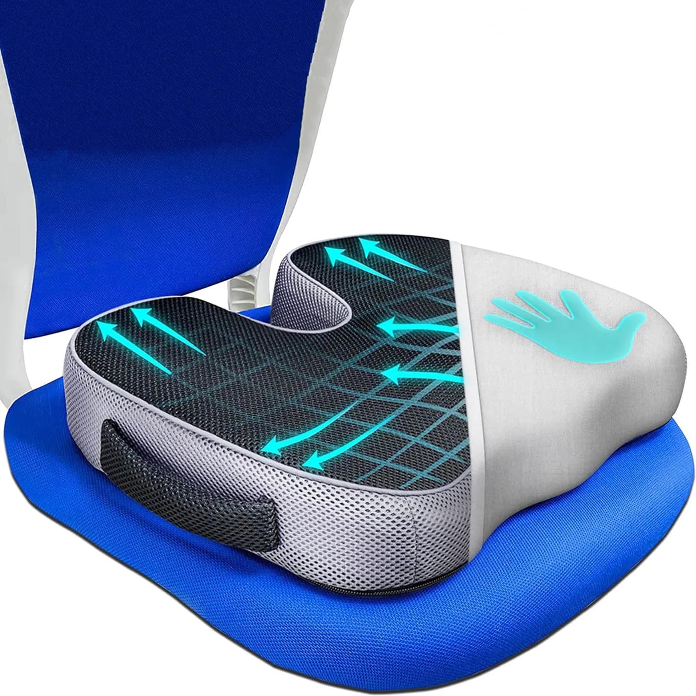 Coussin de siège ergonomique résistant à la pression et respirant avec remplissage à récupération le