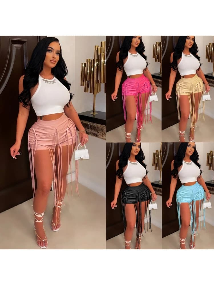 Wetlook-Mini short sexy en cuir PU pour femmes, taille haute, à lacets dans le dos, pour cocktail de