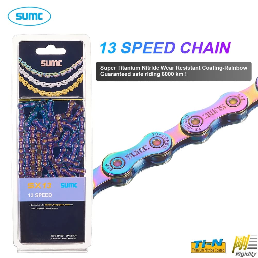SUMC 13 vitesses vtt chaîne de vélo de route 126L SX13 boîte d'origine 13V chaîne de vélo avec lien 