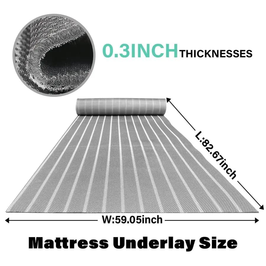 Sous-matelas en maille respirante de 82,67 x 59,05 pouces pour camping-car, caravane, bateau