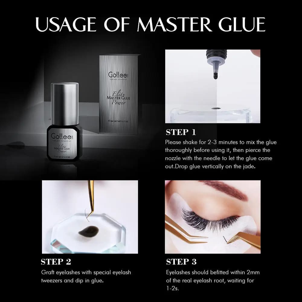 Gollee – colle 0.5s à séchage rapide pour Extension de cils, fournitures adhésives pour faux-cils à 