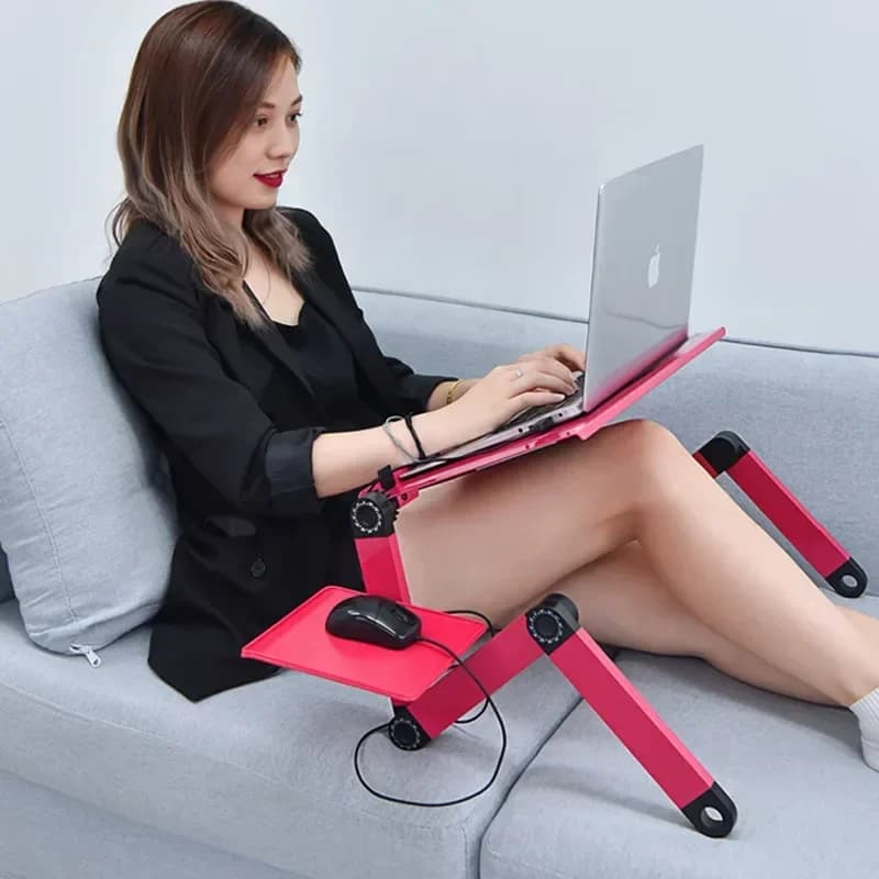 Table d'ordinateur portable pliante pour lit, bureau d'ordinateur paresseux, support mobile télescop