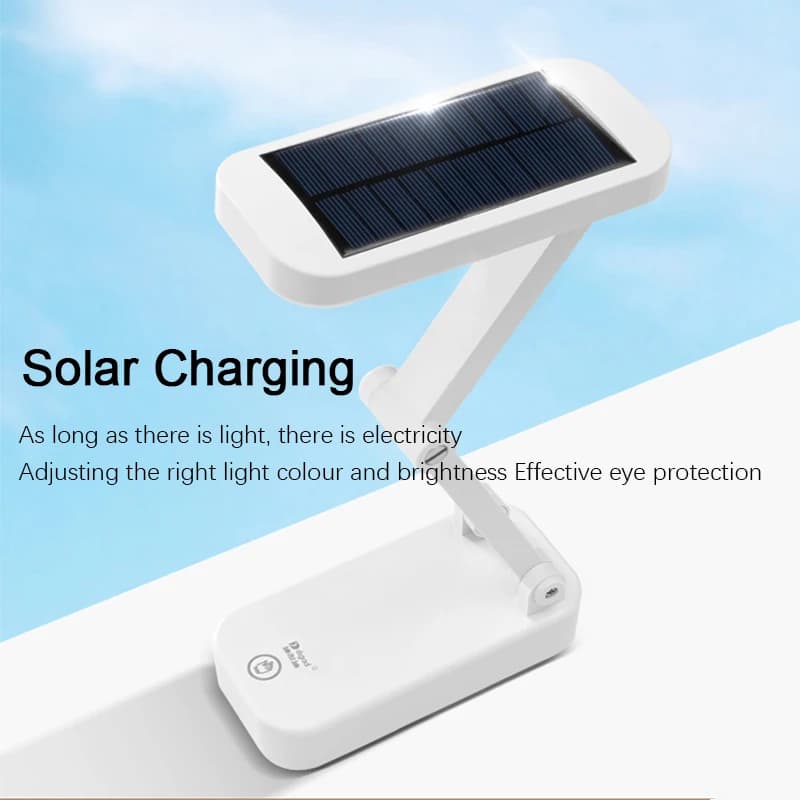 Lampes de bureau pliables à énergie solaire, chargeur USB également, Protection des yeux, lampes de 