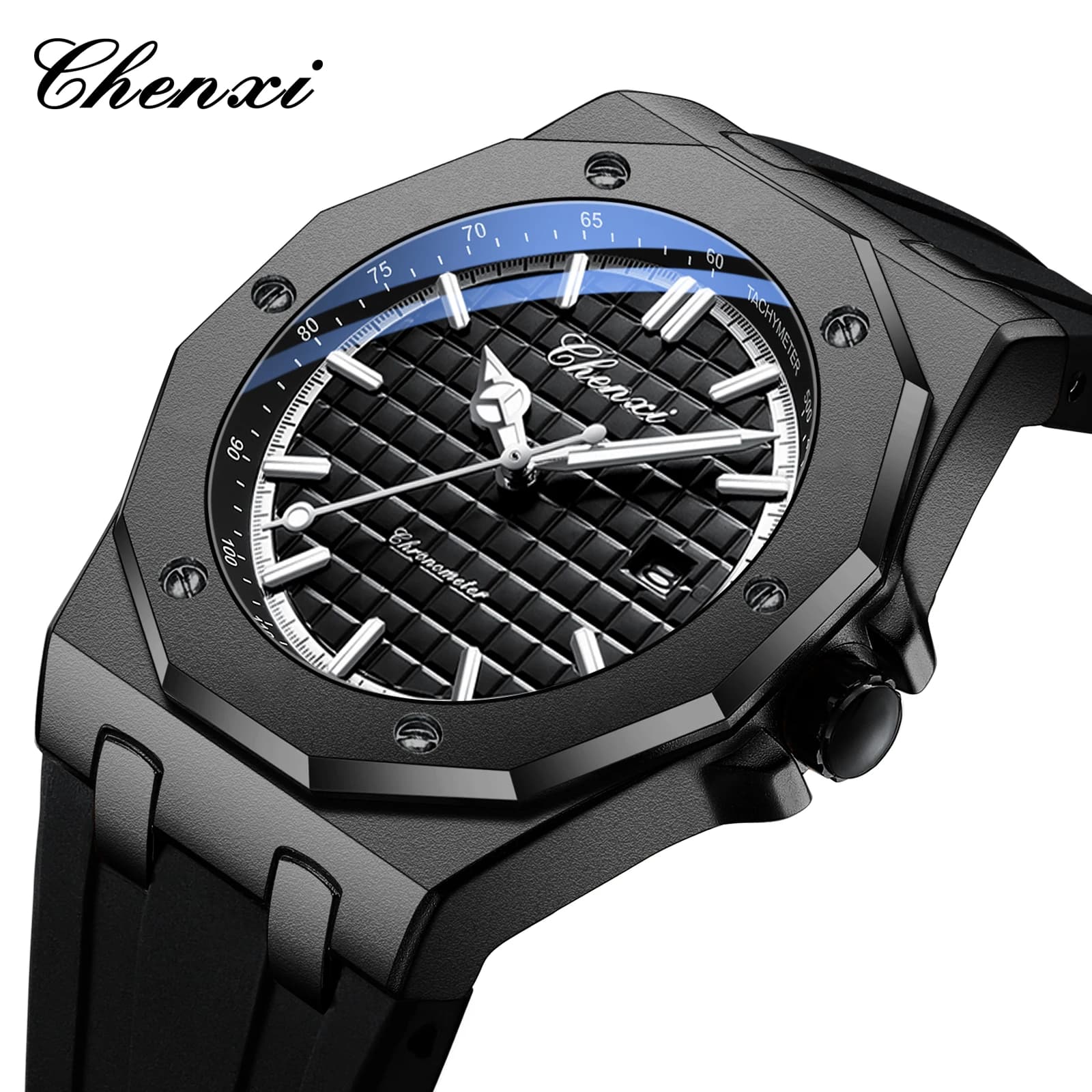 CHENXI 8268 montre de luxe pour hommes Top marque compacte Silicone étanche calendrier veilleuse hom