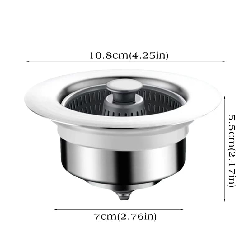 Houseeker 3 en 1 filtre d'évier Pop Up ABS filtre d'évier de cuisine panier de vidange arrêt blocage