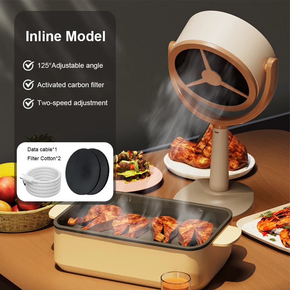 Hotte de cuisine de bureau portable, extracteur de barbecue, angle réglable pour marmite intérieure,