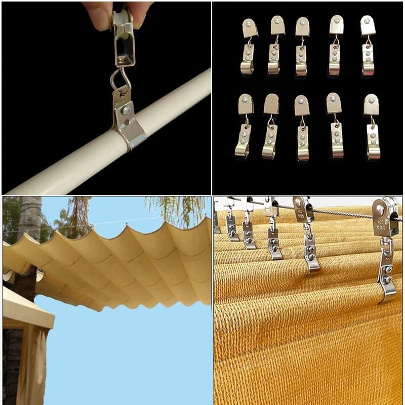 Poulie métallique + colliers de serrage suspendus, accessoires d'installation pour auvent ondulé, Pe