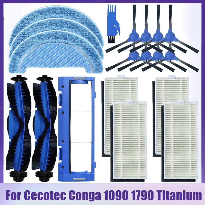 Pièces de rechange pour aspirateur Cecotec Conga 1090 1790 Titanium Ultra, brosse principale, filtre