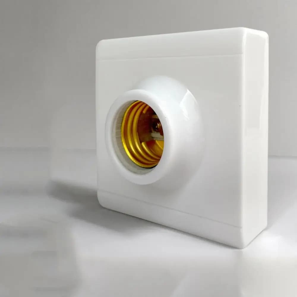 Coque en plastique avec bouchon à vis, base de lumière carrée en céramique, prise de raccord, suppor
