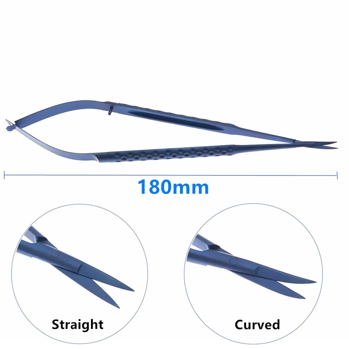 Micro ciseaux en titane, 18cm, instruments de microchirurgie ophtalmique
