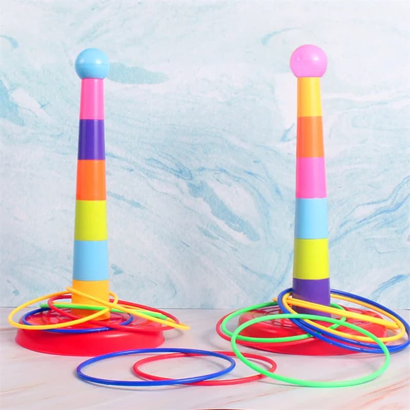 Anneau de lancer pour enfants anneau de jeu empilant jouet amusant intérieur et extérieur cercle d'i