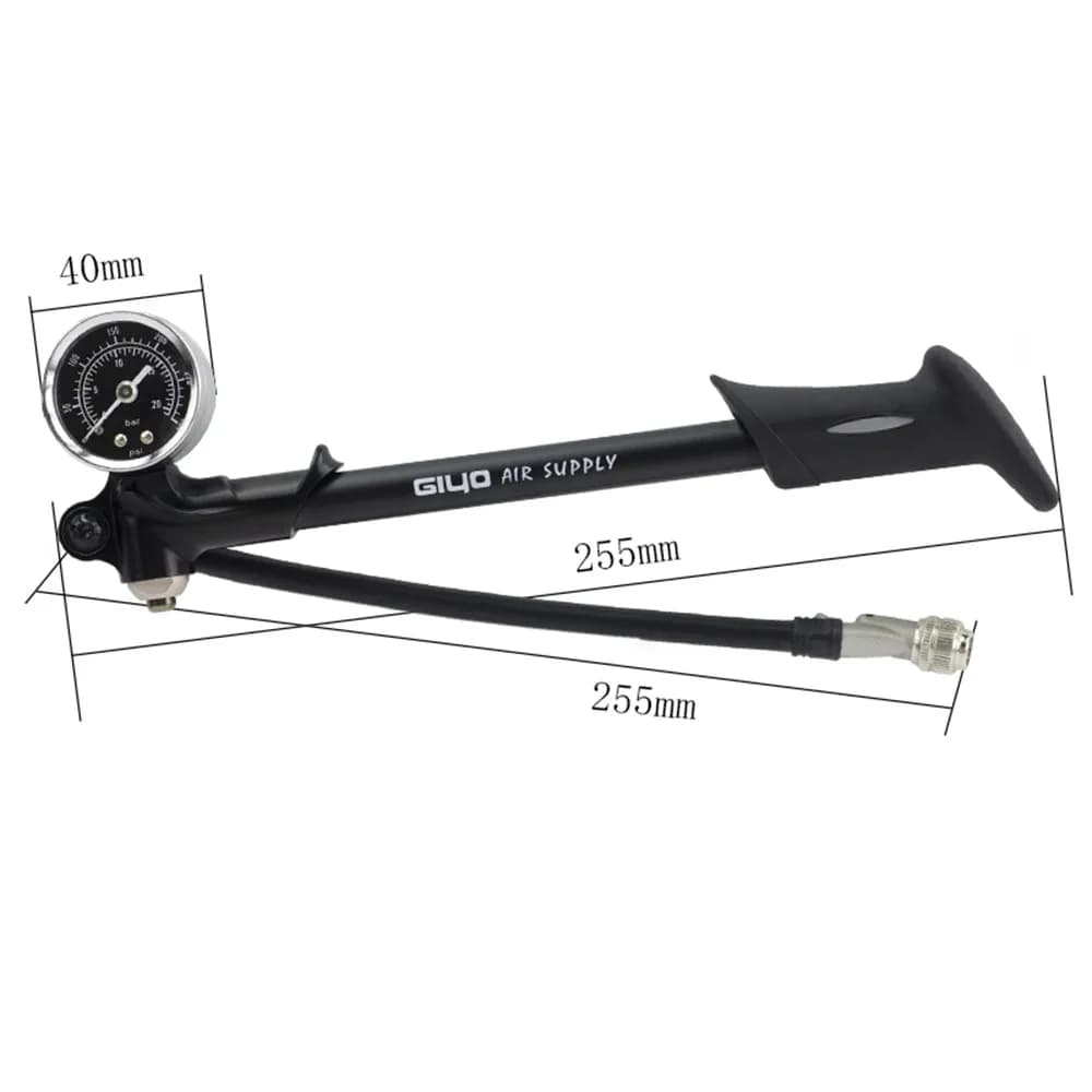 GIYO – pompe à Air haute pression pliable pour vtt, 300PSI, avec levier et jauge pour fourche et Sus