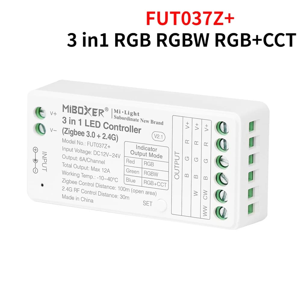 Contrôleur de bande Led RF DC12-24V 2.4G FUT035Z + 2in1/FUT037Z + 3in1 + Zigbee 3.0 pour lampe LED d