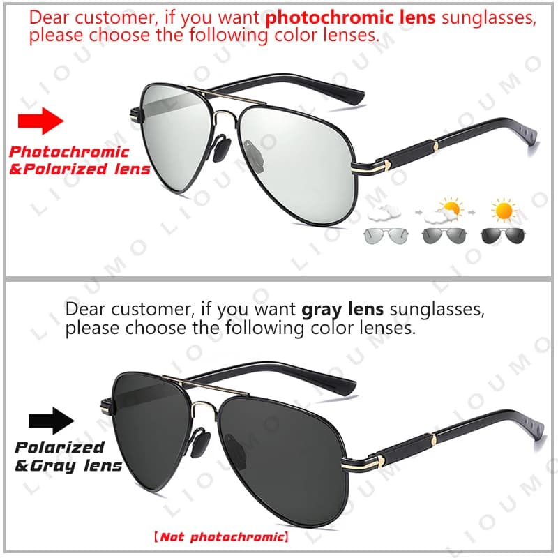 LIvissed MO-Lunettes de soleil photochromiques pour hommes et femmes, qualité supérieure, aviation, 
