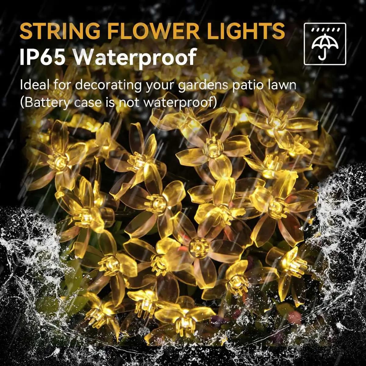 Guirlande lumineuse féerique à piles, 1 pièce, 10/20/30/40 LED, lumières en fleurs de cerisier pour 