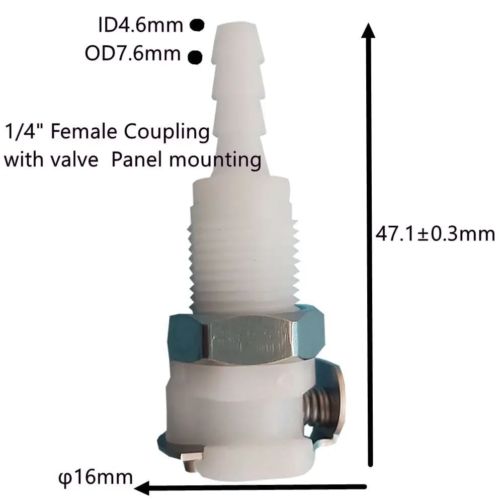 Connecteur rapide en plastique pour montage sur panneau, 1/8 ", 3/16", 1/4", raccord mâle et femelle