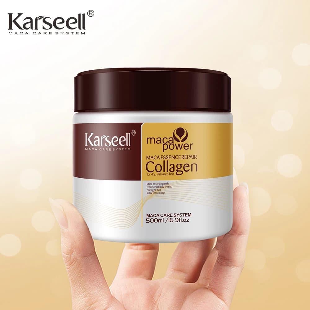 Karseell 2 pièces traitement capillaire au collagène réparation profonde conditionnement huile d'arg