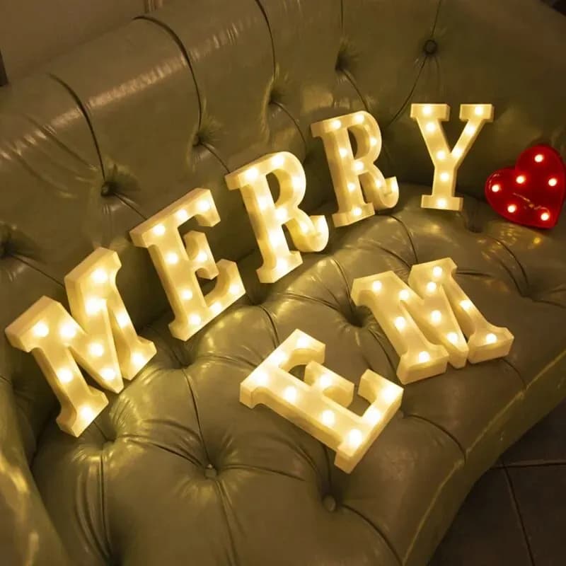 Lampe LED Colorée avec 26 Lettres Anglaises, Design, pour Mariage, Anniversaire, Proposition, Confes