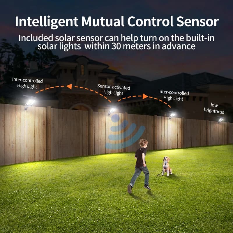 Lampe solaire extérieure Intelamp 12500 mAh 3000 LM avec deux capteurs, grand panneau solaire, éclai