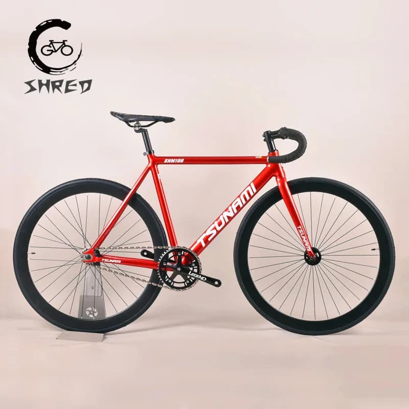 TSUNAMI-Vélo de Course SNM100 Fixie Partners, Vitesse Unique, Cadre en Aluminium 700C, Pièces de Cyc