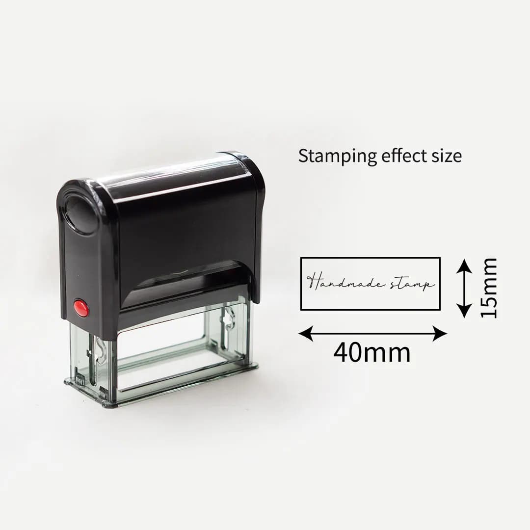[Tampon personnalisé] - Tampon automatique rectangulaire noir - Personnalisé avec une image - Choisi