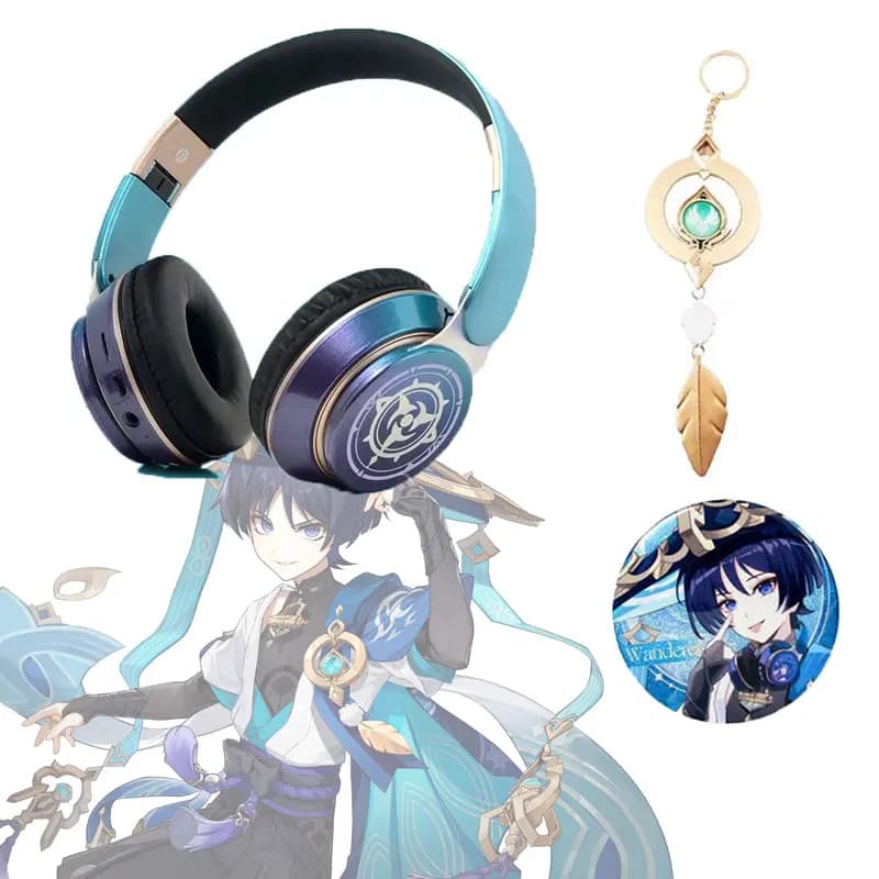 Genshin Impact thème casque Audifonos Klee Xiao Beelzebul Hutao Zhongli Kaedeharakazuha sans fil Cos