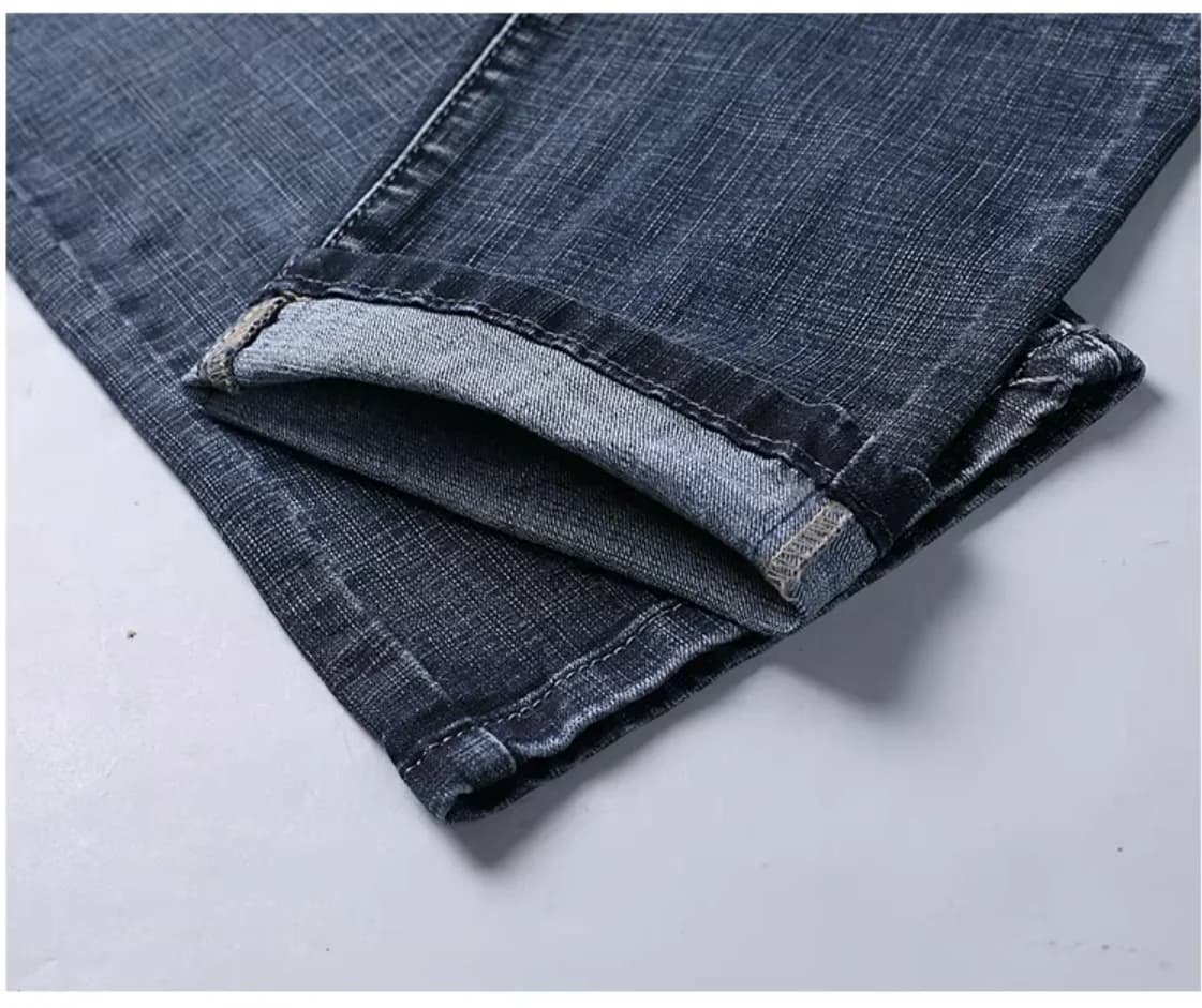 Wthinlee nouveau jean pour hommes d'affaires décontracté droit Stretch mode classique bleu noir trav