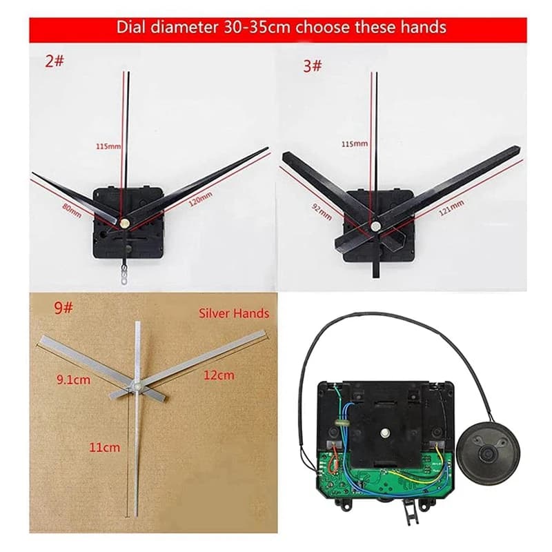 Pendule horloge à mouvement, boîte à musique, silencieux, mécanisme à Quartz, pièce de rechange