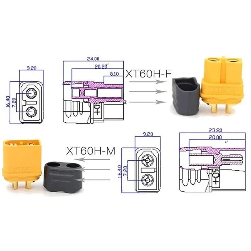 10 x Amass XT30 XT30U XT60 XT60H XT90 connecteurs de balle prise pour RC quadrirotor FPV Drone de co