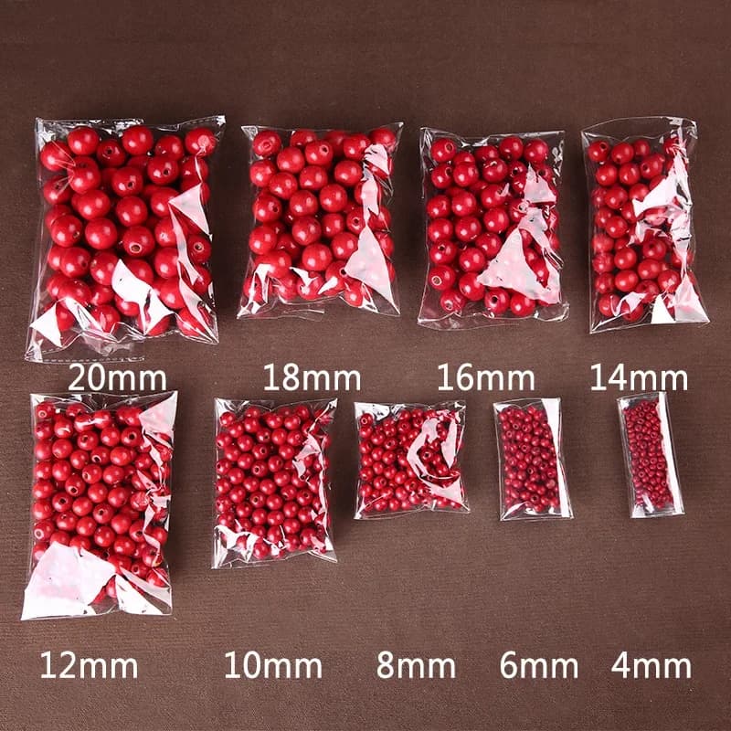 8-500 pièces perles en bois entretoise perles artisanales en bois en vrac 4-20mm marron rouge noir c
