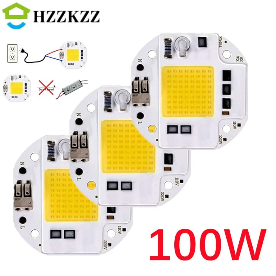 Puce LED COB haute puissance 100W 70W 50W, sans soudure, pour projecteur, projecteur 220V 110V, perl