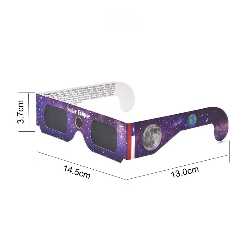 Lunettes d'éclipse Premium, 5 pièces, lunettes solaires approuvées AAS, certifiées CE et ISO, Film f