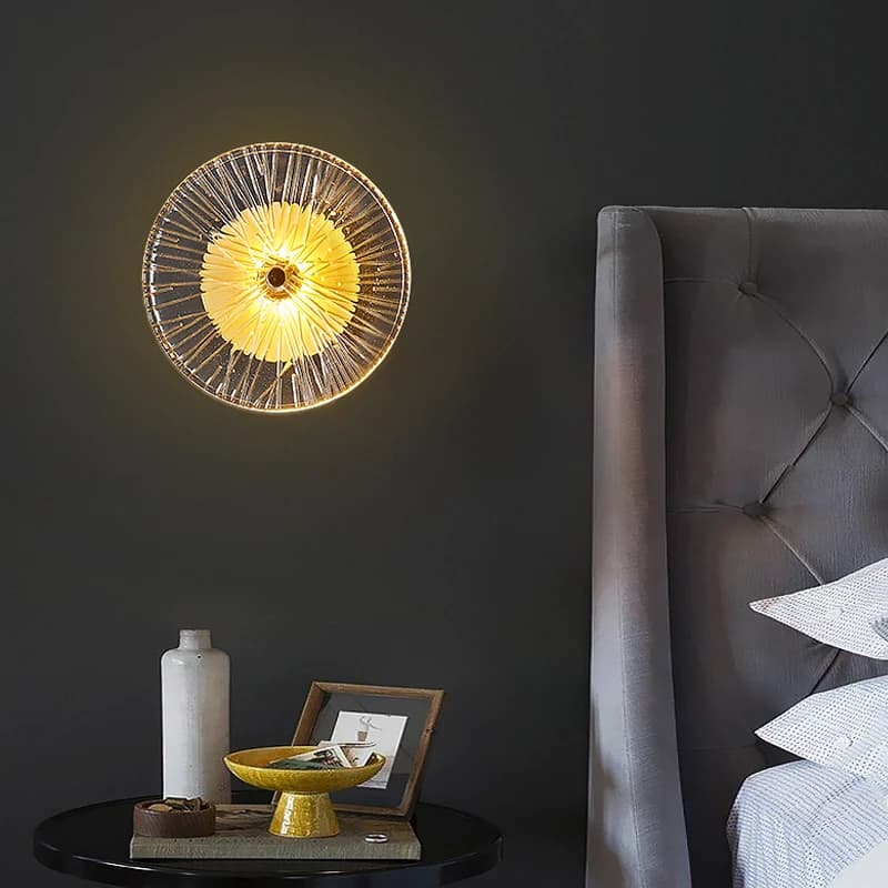 Applique Murale LED Ronde en Verre au Design Nordique Moderne, Luminaire Décoratif d'Nik, Idéal pour