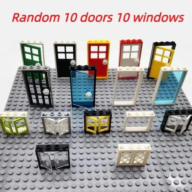 MOC maison portes fenêtres blocs de construction pièces ville amis blocs jouets compatibles blocs cl