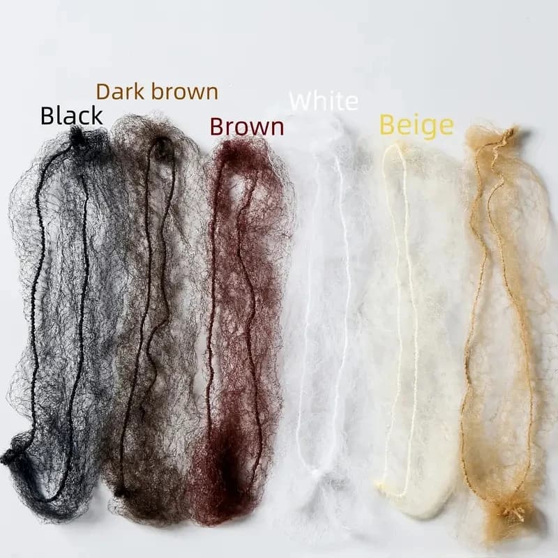 10/60 pièces filet à cheveux en Nylon Durable pour chignon outil de coiffure noir Beige brun 5Mm fil