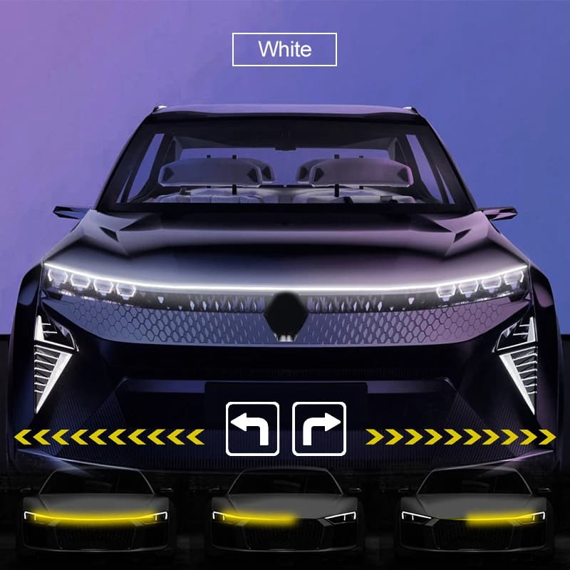 Bande lumineuse LED décorative pour capot de voiture, balayage de démarrage, lumière ambiante dynami