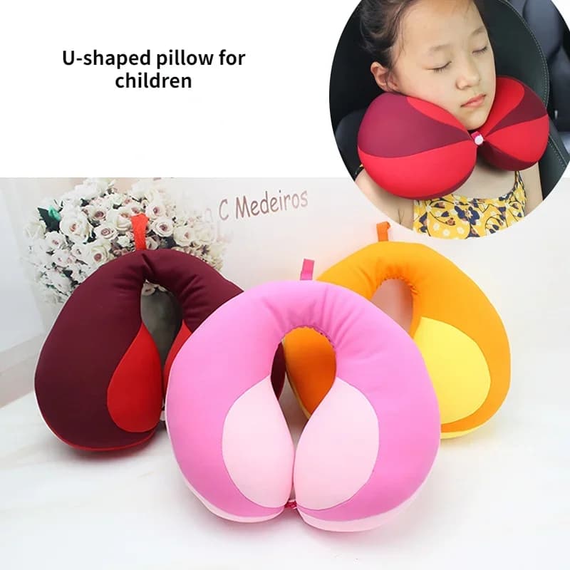 Oreiller de protection du cou de voiture pour enfants, oreiller de sieste en forme de U en peluche, 