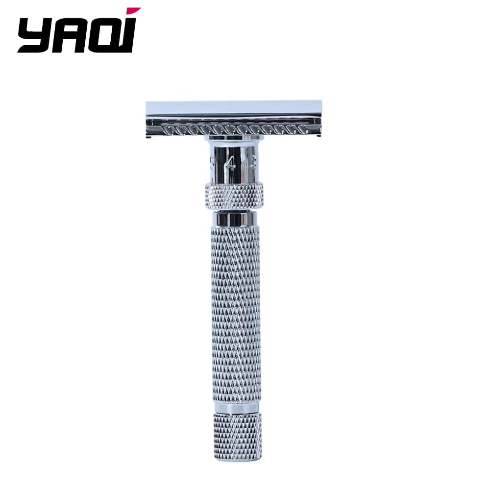 Yaqi – rasoir de sécurité pour hommes, ajustable, coupe finale, couleur chromée