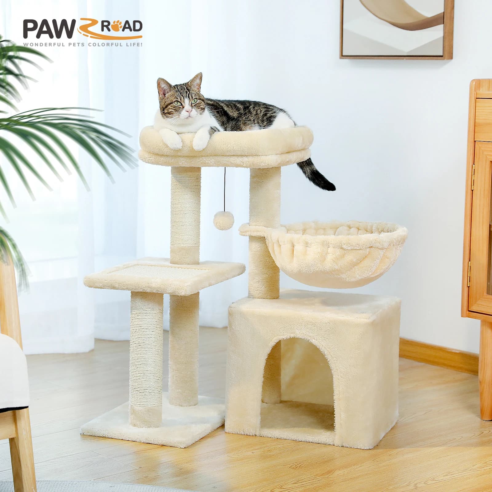 Arbre à chat Tour à chat pour chats d'intérieur Arbre d'activité pour chat 2 styles avec postes à gr