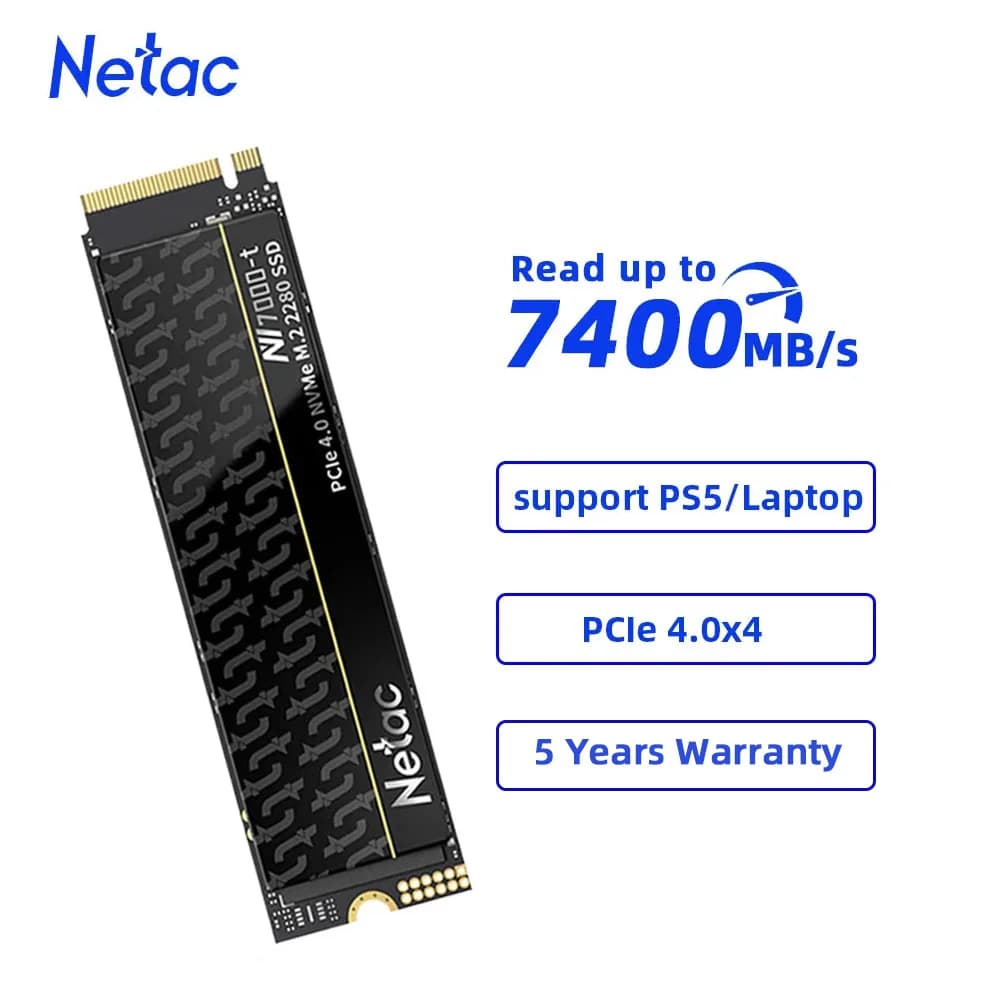 Netac-Disque dur interne SSD avec dissipateur de chaleur pour ordinateur portable Playstation 5, 1 T