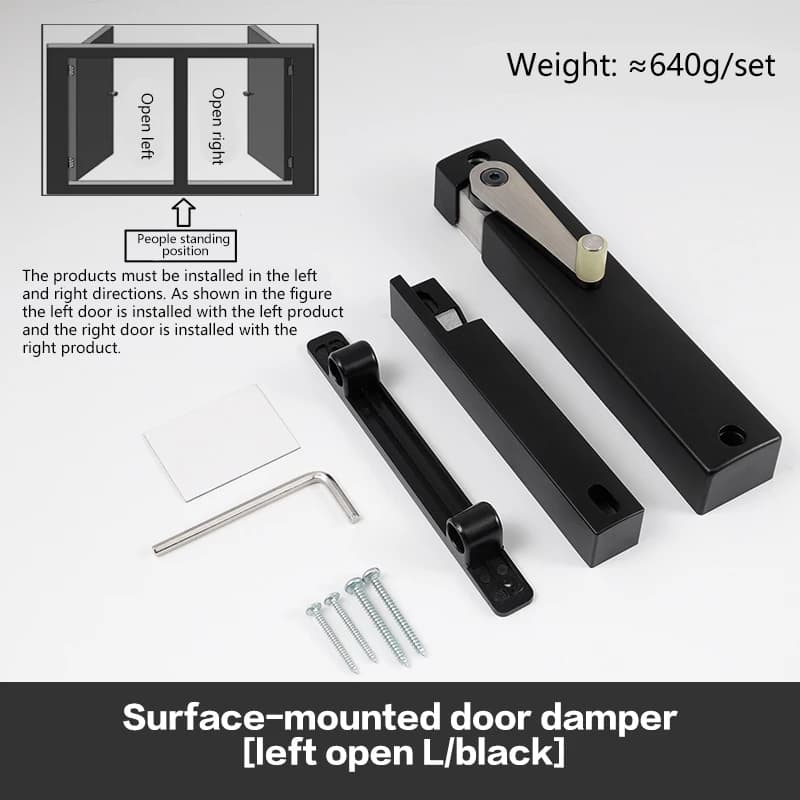 Amortisseur de porte en bois pour ouverture vers l'extérieur, silencieux et invisible, pour usage do