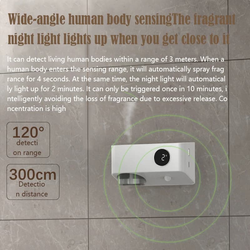 Diffuseur d'aromathérapie intelligent Mi à détection de présence humaine, mural, sans perçage, recha