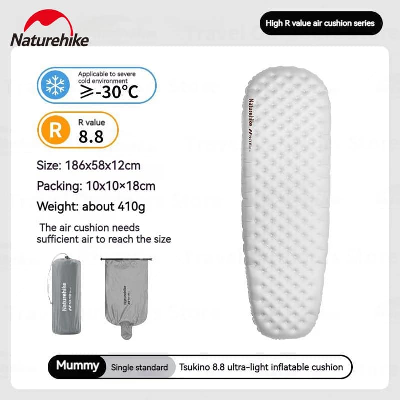 Naturehike Tuye tapis d'air R-8.8 léger 12 cm d'épaisseur matelas Portable Camping matelas gonflable