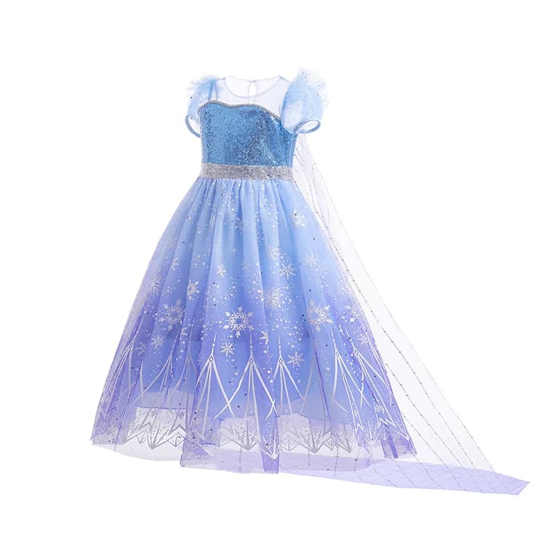 Robe de princesse Elsa pour fille, tenue de cosplay lumineuse pour Halloween, déguisement Frozen pou