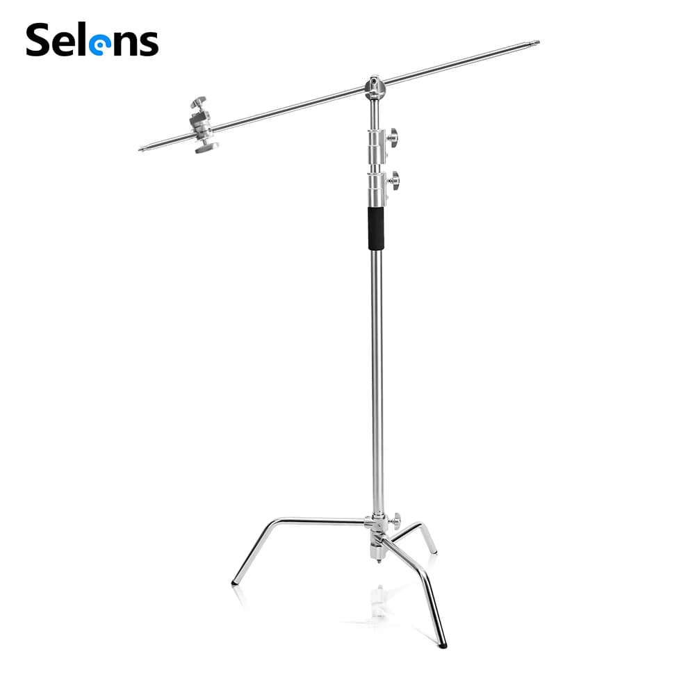 Selens 330 cm support en C rotatif anti-dérapant en acier inoxydable support de lumière toile de fon